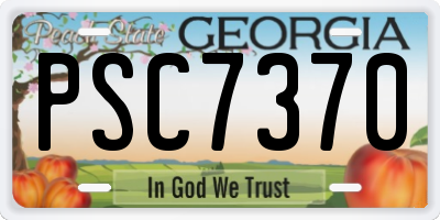 GA license plate PSC7370