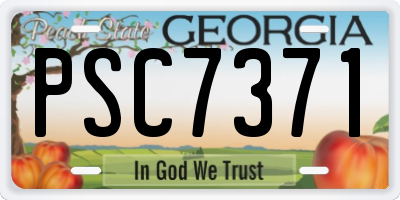 GA license plate PSC7371