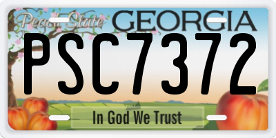 GA license plate PSC7372