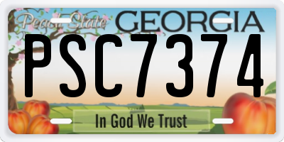 GA license plate PSC7374