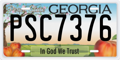 GA license plate PSC7376