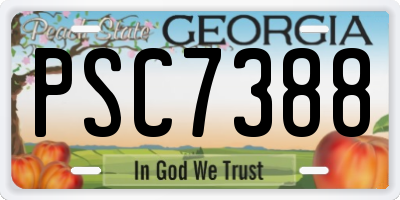 GA license plate PSC7388