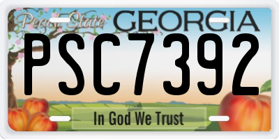 GA license plate PSC7392