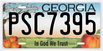 GA license plate PSC7395