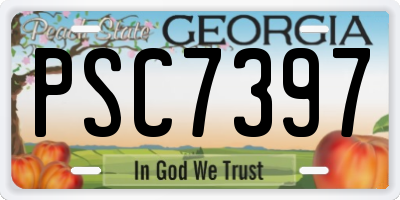 GA license plate PSC7397