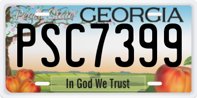 GA license plate PSC7399