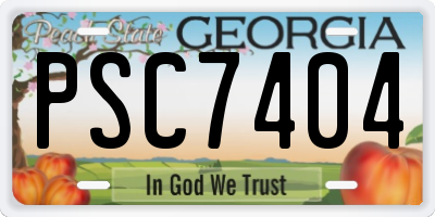 GA license plate PSC7404