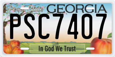 GA license plate PSC7407