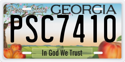 GA license plate PSC7410