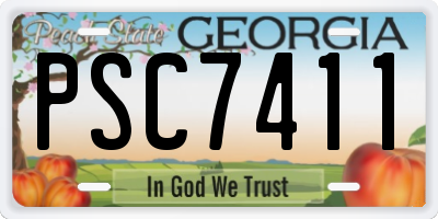 GA license plate PSC7411