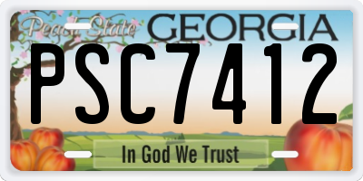 GA license plate PSC7412
