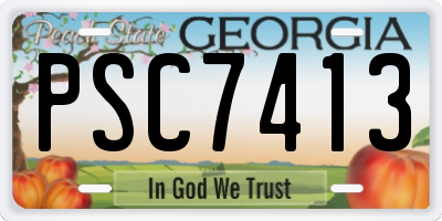 GA license plate PSC7413