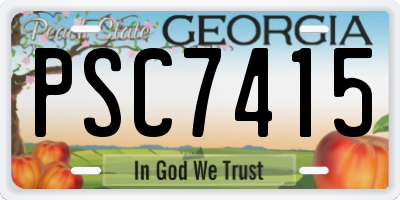 GA license plate PSC7415