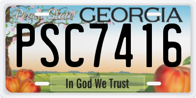 GA license plate PSC7416
