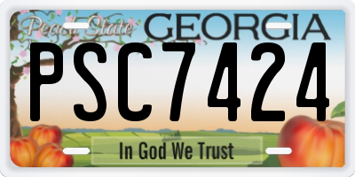 GA license plate PSC7424