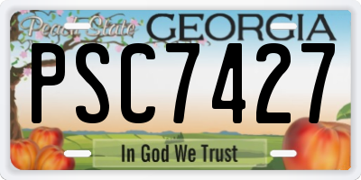 GA license plate PSC7427