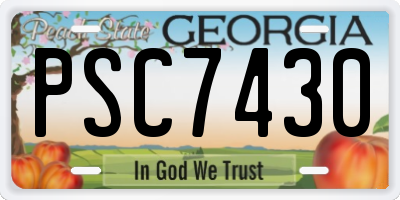GA license plate PSC7430