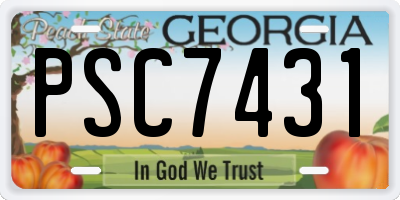 GA license plate PSC7431