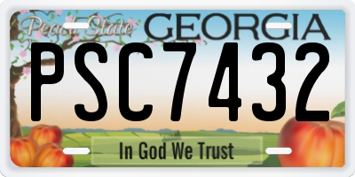 GA license plate PSC7432