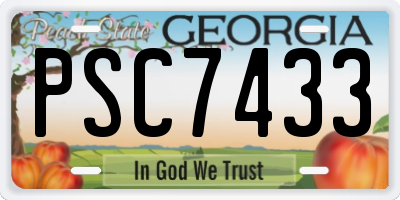 GA license plate PSC7433