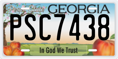 GA license plate PSC7438