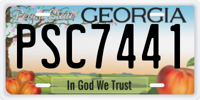 GA license plate PSC7441