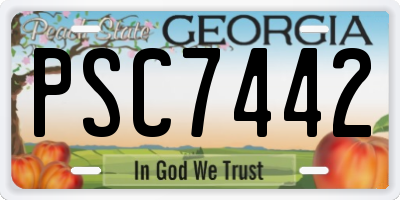 GA license plate PSC7442