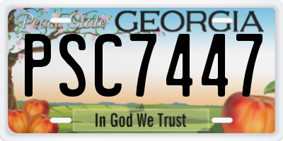 GA license plate PSC7447