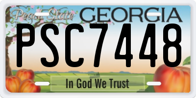 GA license plate PSC7448
