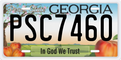 GA license plate PSC7460
