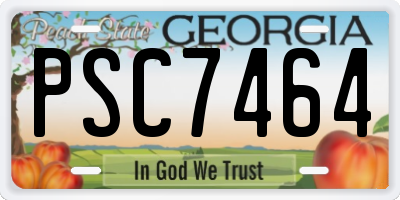 GA license plate PSC7464