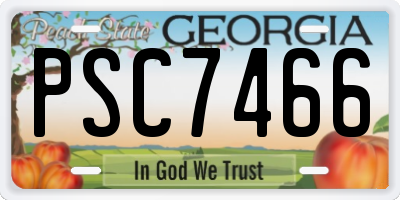 GA license plate PSC7466