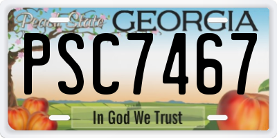 GA license plate PSC7467