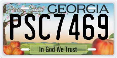 GA license plate PSC7469
