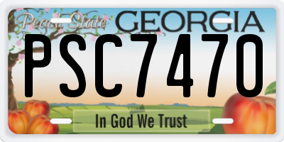 GA license plate PSC7470