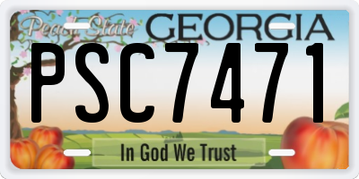 GA license plate PSC7471