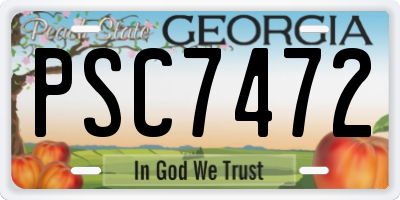 GA license plate PSC7472