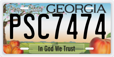 GA license plate PSC7474