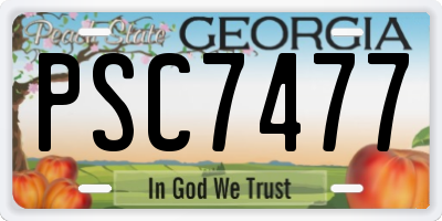 GA license plate PSC7477