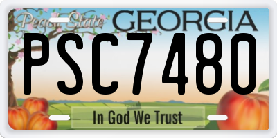 GA license plate PSC7480