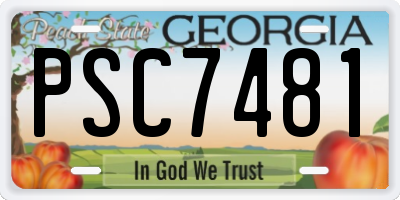 GA license plate PSC7481