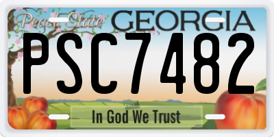 GA license plate PSC7482