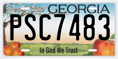 GA license plate PSC7483