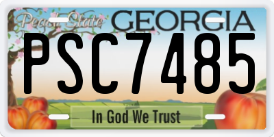 GA license plate PSC7485