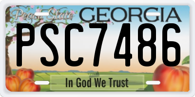 GA license plate PSC7486