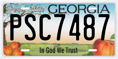 GA license plate PSC7487