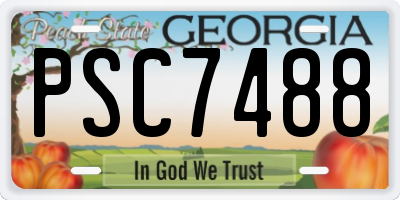 GA license plate PSC7488