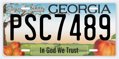 GA license plate PSC7489