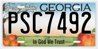 GA license plate PSC7492