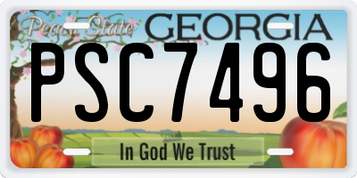 GA license plate PSC7496
